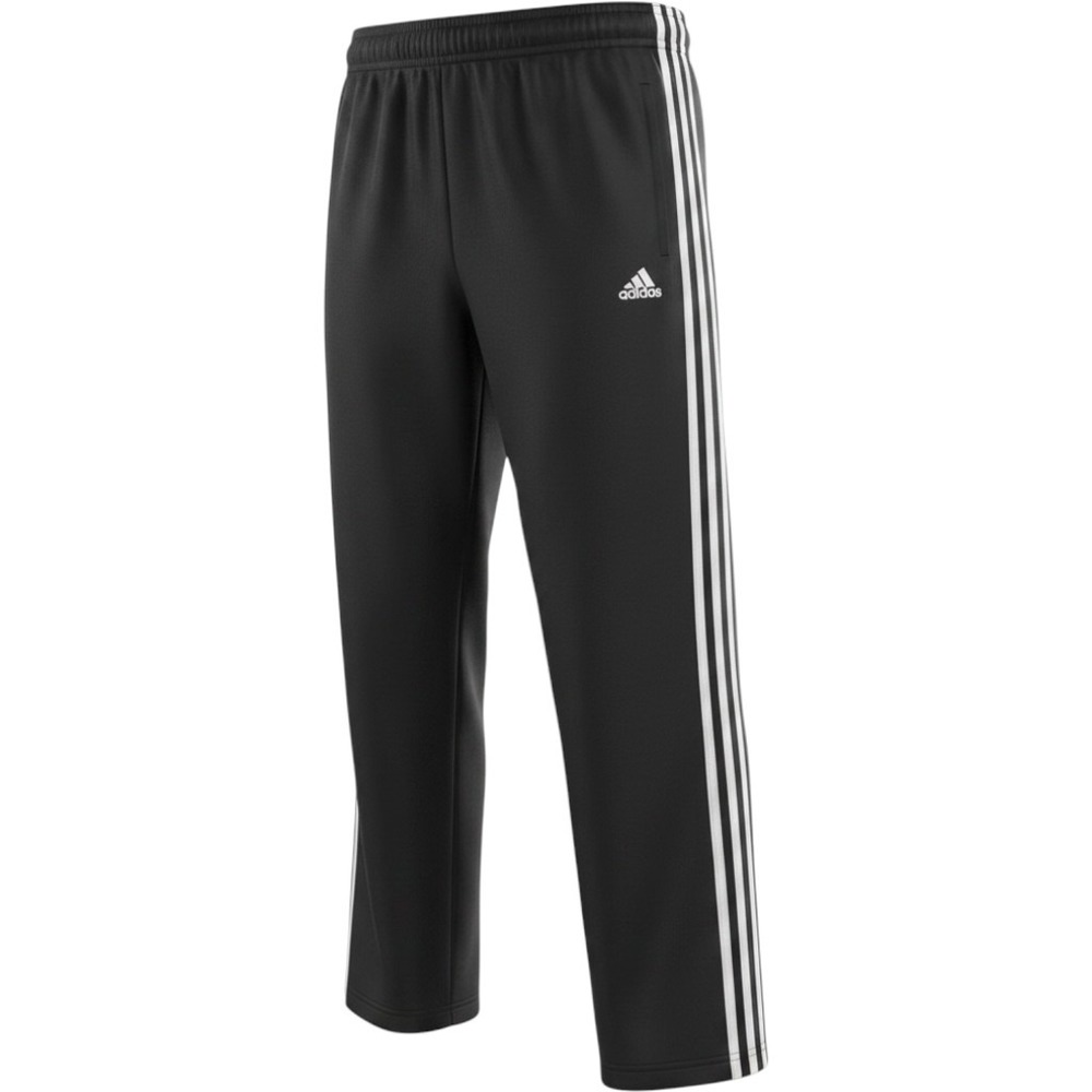 Adidas Men's Size‎ M Tricot Track Pants Black Three White Striped